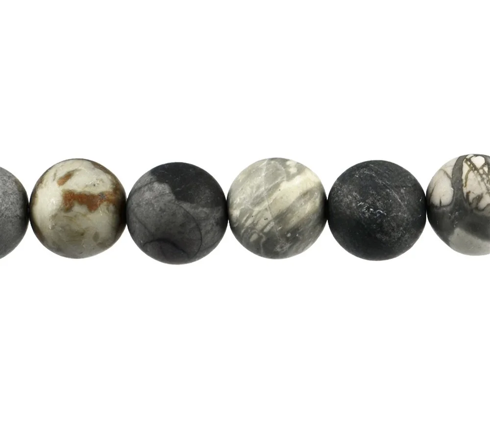 Heilstein & Edelstein-Strang - Kugeln, Picassomarmor, matt, 20mm