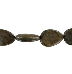 Heilstein & Edelstein-Strang - Tropfen flach, Bronzit, 25 x 18mm