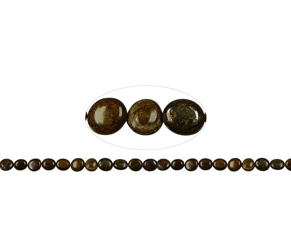 Heilstein & Edelstein-Strang - Nuggets flach, Bronzit, 08-10 x 08-10mm