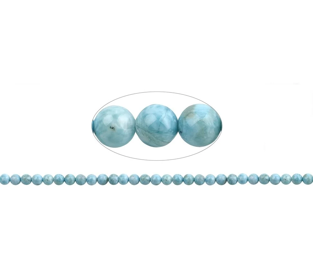 Heilstein & Edelstein-Strang - Kugeln, Larimar A, 07mm