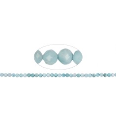Heilstein & Edelstein-Strang - Kugeln, Larimar, facettiert, 06mm