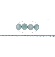 Heilstein & Edelstein-Strang - Kugeln, Larimar, facettiert, 02-02,5mm