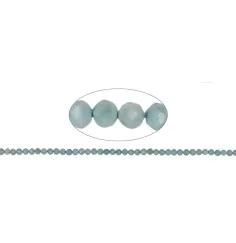 Heilstein & Edelstein-Strang - Kugeln, Larimar, facettiert, 02-02,5mm