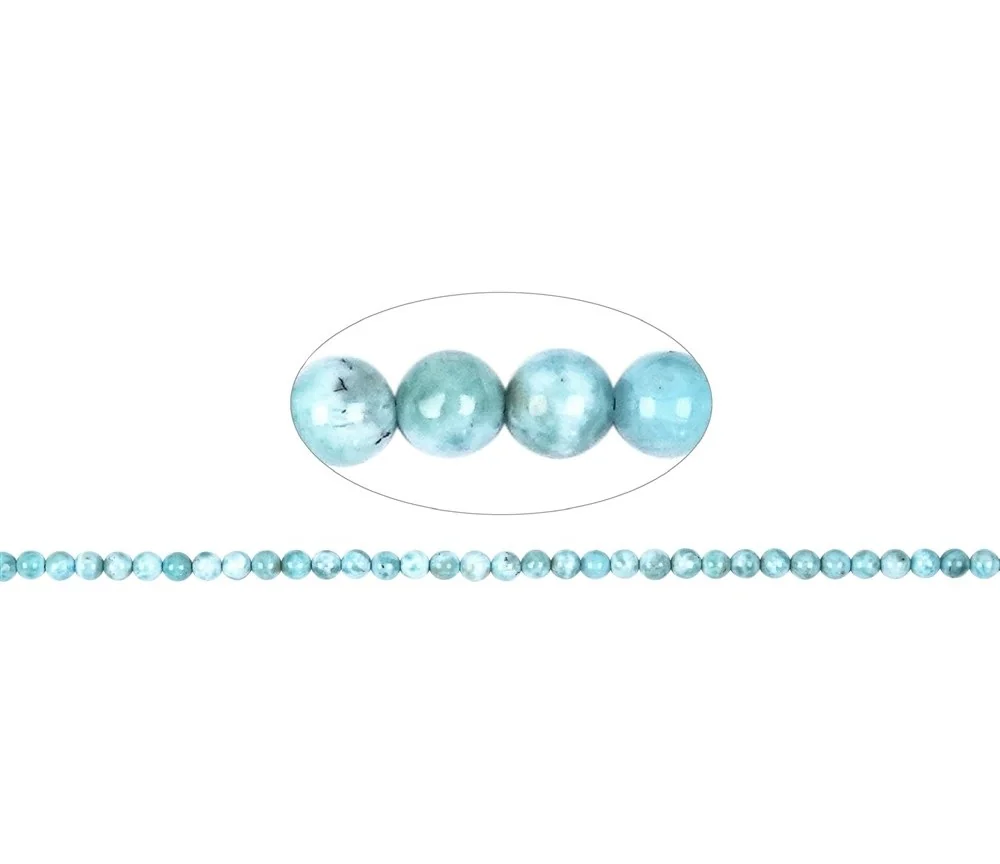 Heilstein & Edelstein-Strang - Kugeln, Larimar A, 05,8 - 06,2mm (39cm)