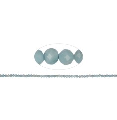 Heilstein & Edelstein-Strang - Kugeln, Larimar, facettiert, 01,75-02,0mm