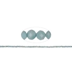 Heilstein & Edelstein-Strang - Kugeln, Larimar, facettiert, 01,75-02,0mm
