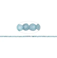 Heilstein & Edelstein-Strang - Kugeln, Larimar, facettiert, 02mm (38cm)