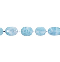 Heilstein & Edelstein-Strang - Scheiben oval, Larimar AAA, 25-35 x 18mm