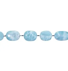 Heilstein & Edelstein-Strang - Scheiben oval, Larimar AAA, 25-35 x 18mm