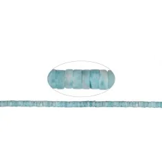 Heilstein & Edelstein-Strang - Zylinder (Heishi)/Walze, Larimar, 03-04 x 07mm