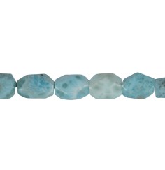 Heilstein & Edelstein-Strang - Nuggets, Larimar, facettiert, 15-20 x 12-14mm