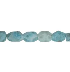 Heilstein & Edelstein-Strang - Nuggets, Larimar, facettiert, 15-20 x 12-14mm