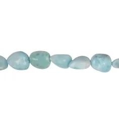 Heilstein & Edelstein-Strang - Trommelsteine, Larimar AB, 13-17 x 10-15mm