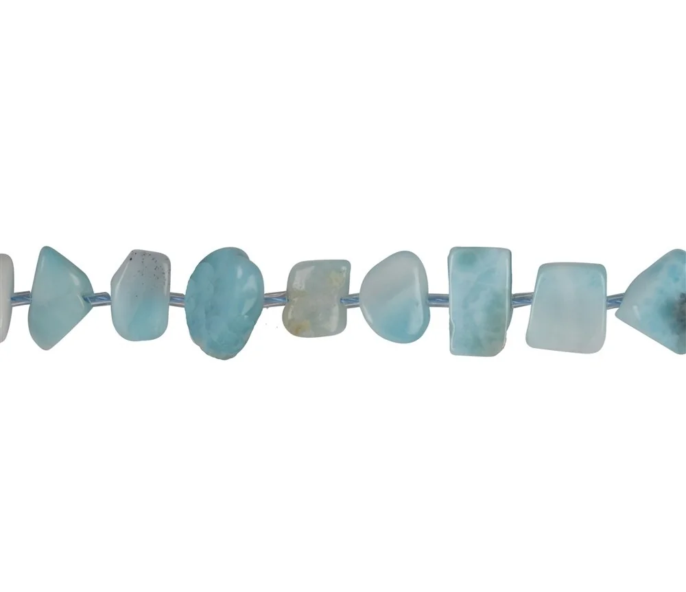 Heilstein & Edelstein-Strang - Freeform flach, Larimar, 08-10 x 08-10mm