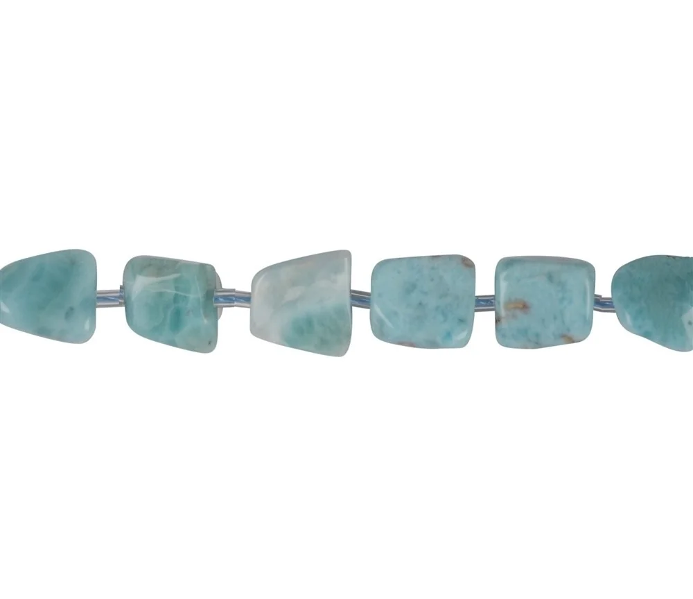 Heilstein & Edelstein-Strang - Freeform flach, Larimar, 08-12 x 08-12mm