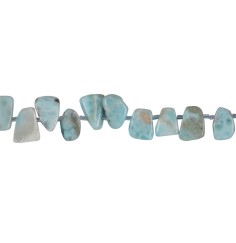 Heilstein & Edelstein-Strang - Freeform flach, Larimar, 07-10 x 13-15mm