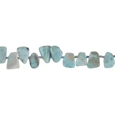 Heilstein & Edelstein-Strang - Freeform flach, Larimar, 07-10 x 13-15mm