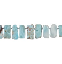 Heilstein & Edelstein-Strang - Freeform Stäbchen flach, Larimar, 08-10 x 15-20mm