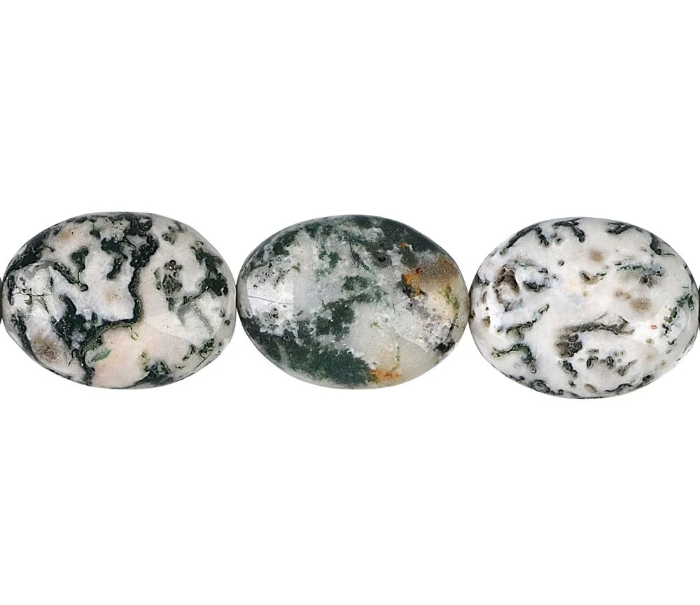 Heilstein & Edelstein-Strang - Linse, Baumachat, 20 x 15mm