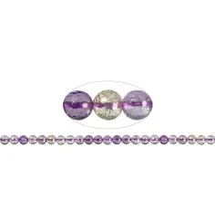 Heilstein & Edelstein-Strang - Kugeln, Ametrin, facettiert, 08mm