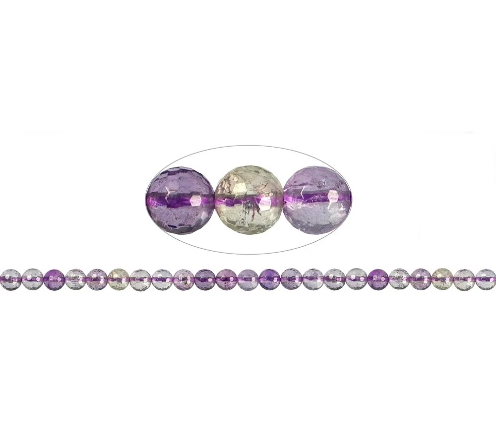 Heilstein & Edelstein-Strang - Kugeln, Ametrin, facettiert, 08mm