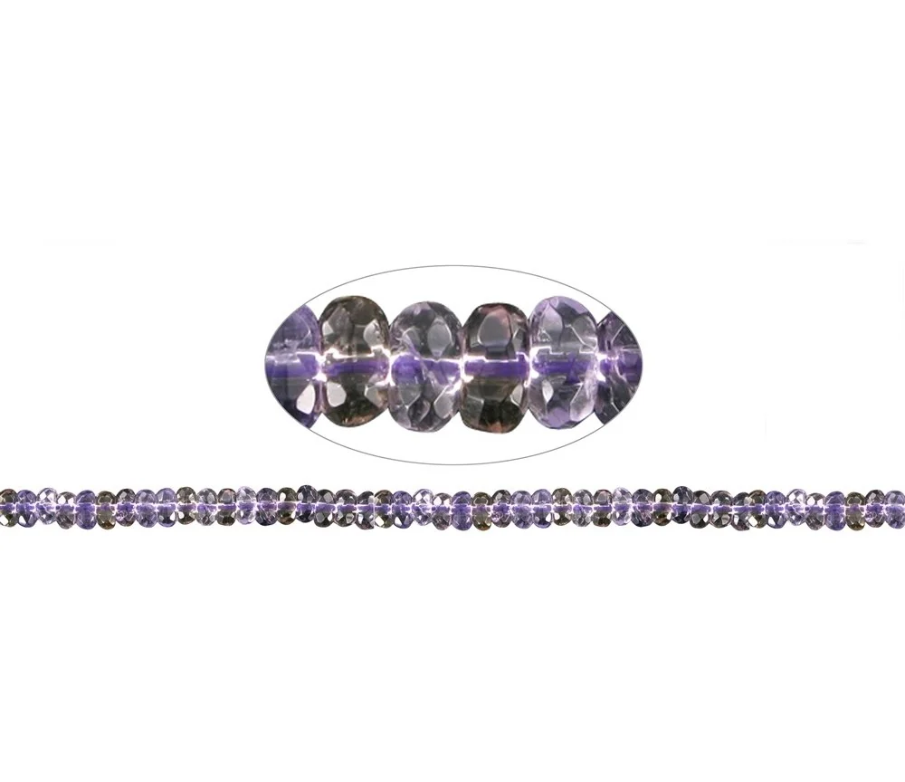 Heilstein & Edelstein-Strang - Button, Ametrin, facettiert, 04 x 06mm