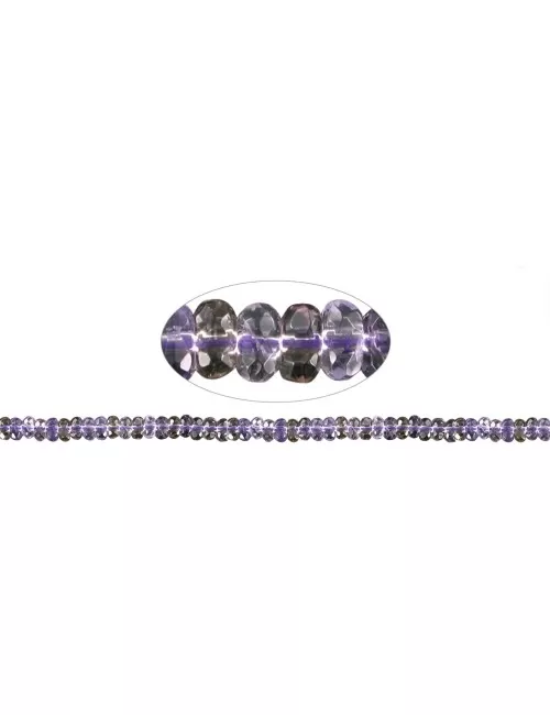 Heilstein & Edelstein-Strang - Button, Ametrin, facettiert, 04 x 06mm