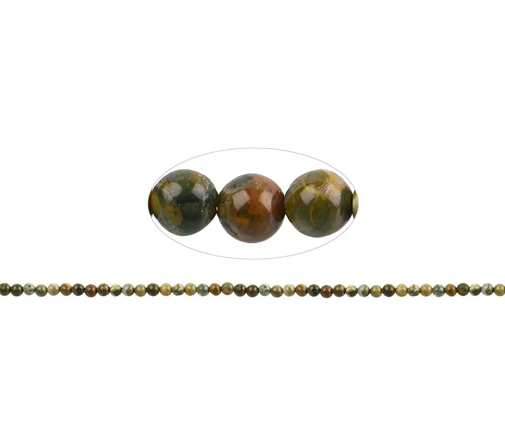 Heilstein & Edelstein-Strang - Kugeln, Rhyolith (Regenwaldrhyolith), 03mm