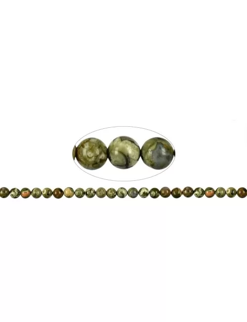 Heilstein & Edelstein-Strang - Kugeln, Rhyolith (Regenwaldrhyolith), 08mm