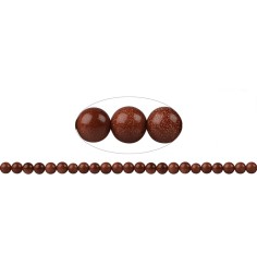 Heilstein & Edelstein-Strang - Kugeln, Goldfluß braun (synt. Glas), 08mm