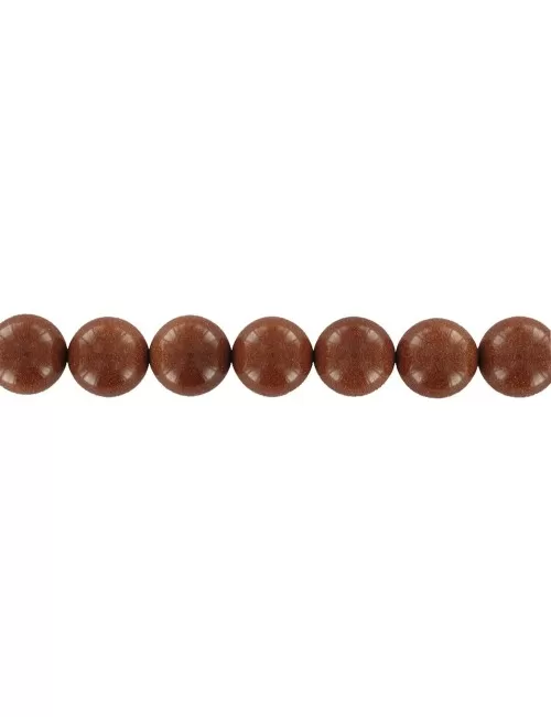 Heilstein & Edelstein-Strang - Kugeln, Goldfluß braun (synt. Glas), 12mm