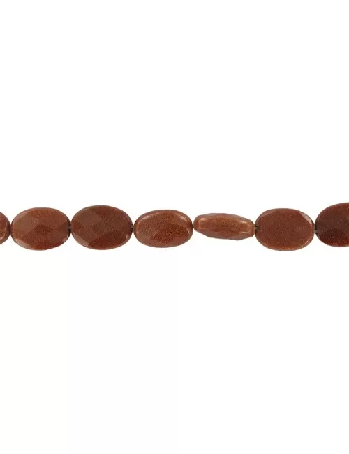 Heilstein & Edelstein-Strang - Linse, Goldfluß braun (synt. Glas), facettiert, 14 x 10mm
