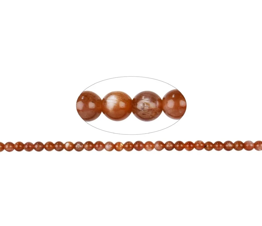 Heilstein & Edelstein-Strang - Kugeln, Sonnenstein A, 06mm (39cm)