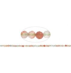Heilstein & Edelstein-Strang - Kugeln, Sonnenstein (Arusha), 04mm, facettiert