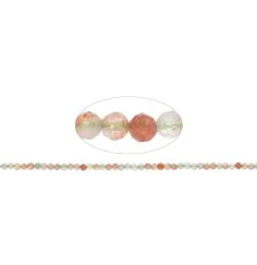 Heilstein & Edelstein-Strang - Kugeln, Sonnenstein (Arusha), 04mm, facettiert
