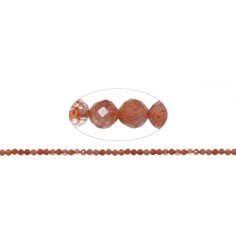 Heilstein & Edelstein-Strang - Kugeln, Sonnenstein, facettiert, 03,5mm (38cm)