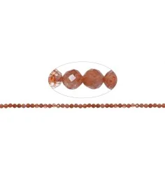 Heilstein & Edelstein-Strang - Kugeln, Sonnenstein, facettiert, 03,5mm (38cm)