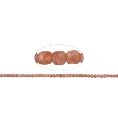 Heilstein & Edelstein-Strang - Würfel, Sonnenstein, facettiert, 04mm (39cm)
