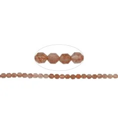 Heilstein & Edelstein-Strang - Zylinder, Sonnenstein, facettiert, 05 x 04mm (39cm)