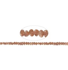 Heilstein & Edelstein-Strang - Trommelsteine flach, Sonnenstein A, 06 x 09-10mm