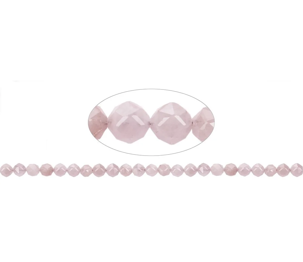 Heilstein & Edelstein-Strang - Kugeln, Morganit, facettiert, 06mm