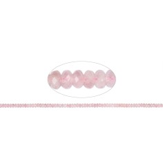 Heilstein & Edelstein-Strang - Button, Morganit, facettiert, 02 x 04mm