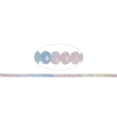 Heilstein & Edelstein-Strang - Button, Beryll (Aquamarin, Morganit), 04 x 06mm (39cm)