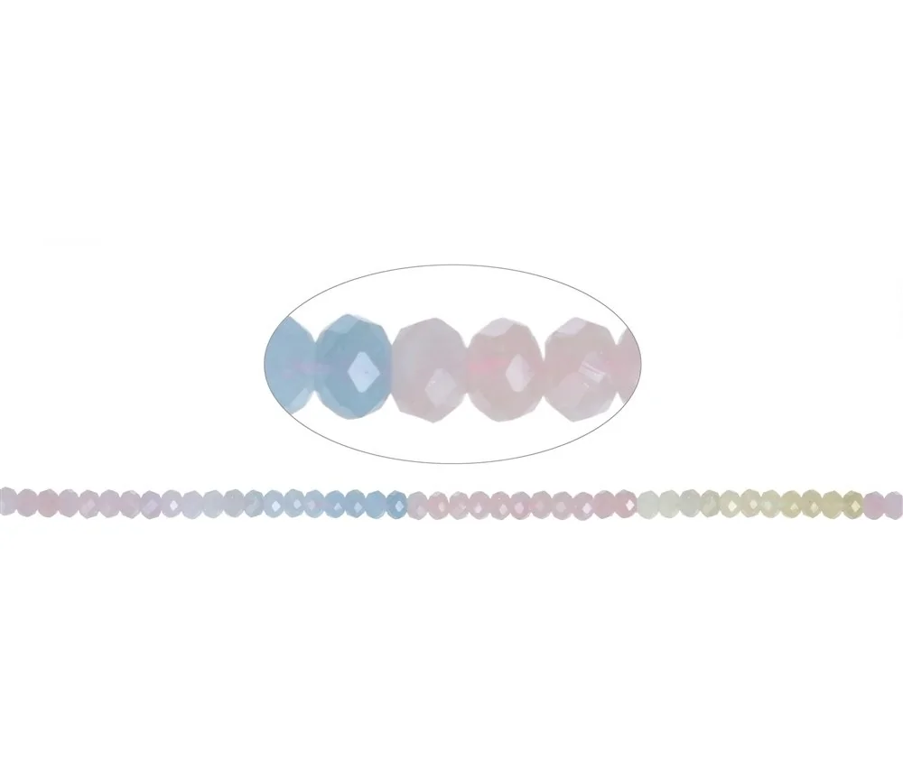Heilstein & Edelstein-Strang - Button, Beryll (Aquamarin, Morganit), 04 x 06mm (39cm)