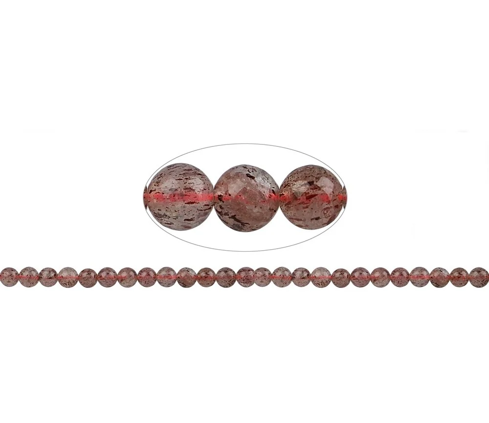 Heilstein & Edelstein-Strang - Kugeln, Hämatitquarz, 06mm