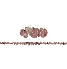 Heilstein & Edelstein-Strang - Splitter, Hämatitquarz, 02-04 x 05-10mm, 84cm (extralang)