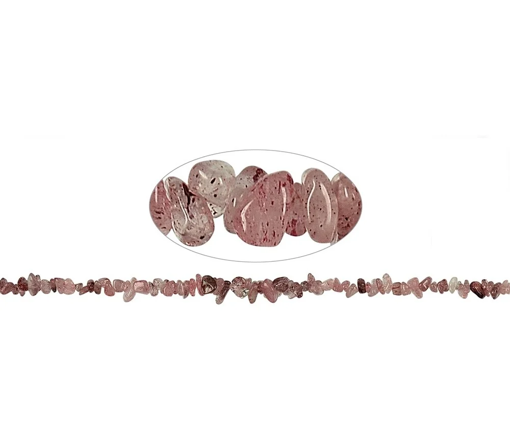 Heilstein & Edelstein-Strang - Splitter, Hämatitquarz, 02-04 x 05-10mm, 84cm (extralang)