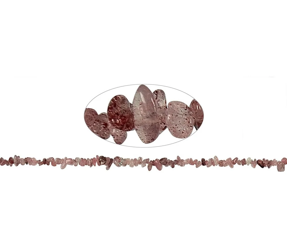 Heilstein & Edelstein-Strang - Splitter, Hämatitquarz, 01-03 x 03-08mm (88cm)