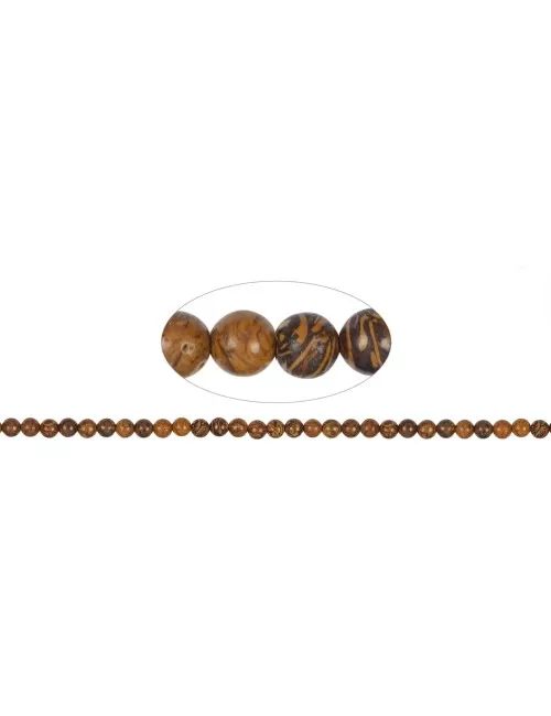 Heilstein & Edelstein-Strang - Kugeln, Jaspis (Schlangenjaspis), 06mm (39cm)