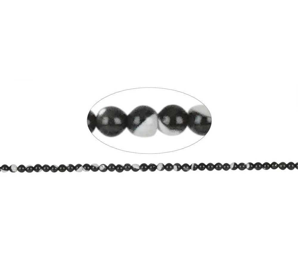 Heilstein & Edelstein-Strang - Kugeln, Perlmutt (dunkel), 03mm
